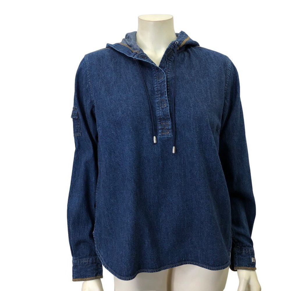 TOMMY HILFIGER‎ DENIM HOODIE TOP SZ 12